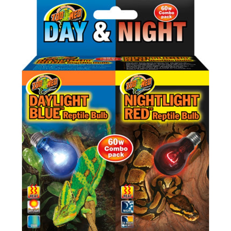 Zoo Med Day & Night Reptile Bulb Combo Pack - 60 W