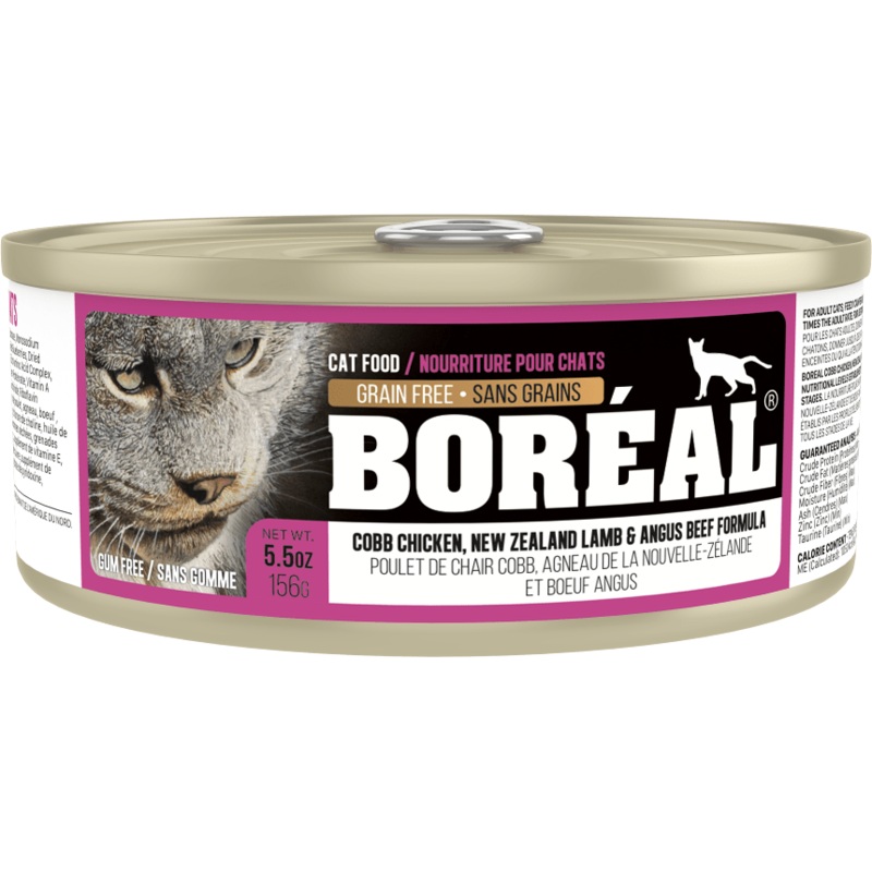 Boreal Cobb Chicken, New Zealand Lamb & Angus Beef Wet Cat Food Can - 156g