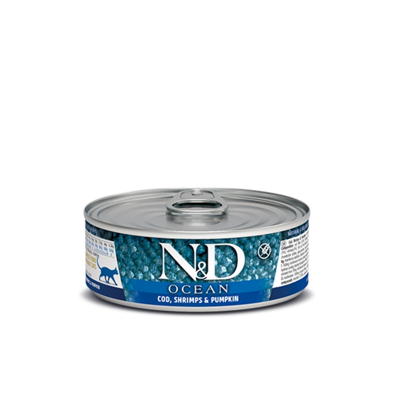 Farmina N&D Ocean Cod, Shrimp & Pumpkin Adult Wet Cat Food - 80g