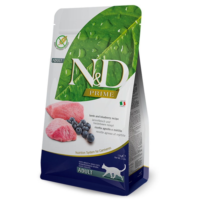 Farmina N&D Prime Feline Lamb & Blueberry Adult Cat Food - 3.3lb