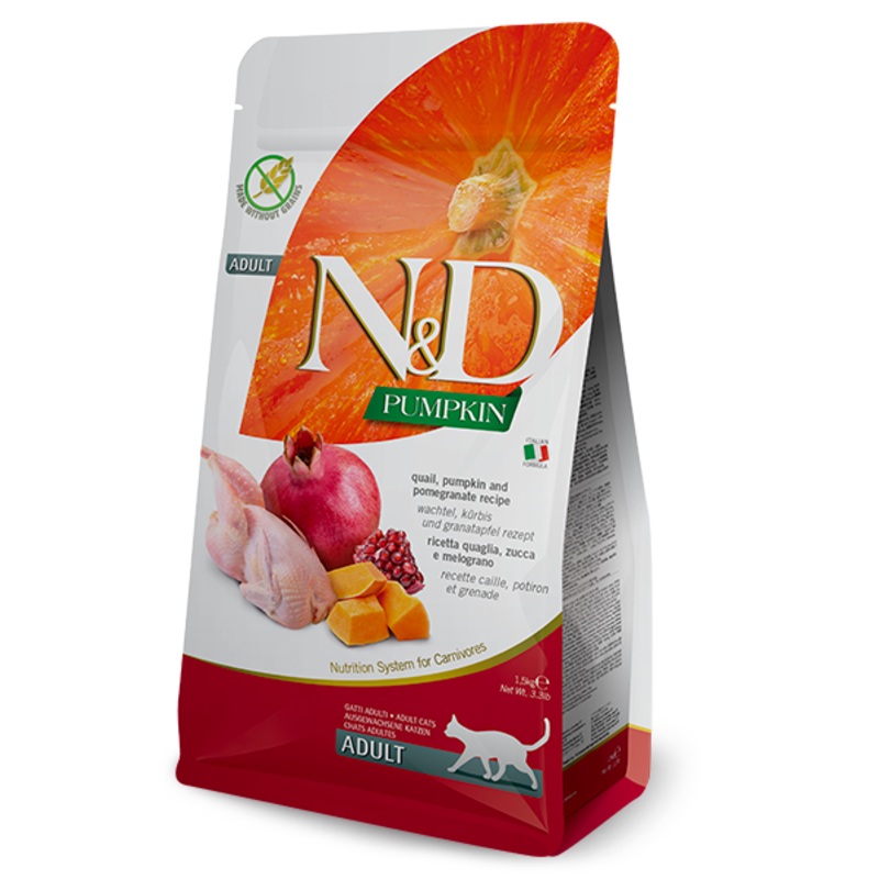 Farmina N&D Pumpkin Quail & Pomegranate Adult Cat Food - 3.3lb