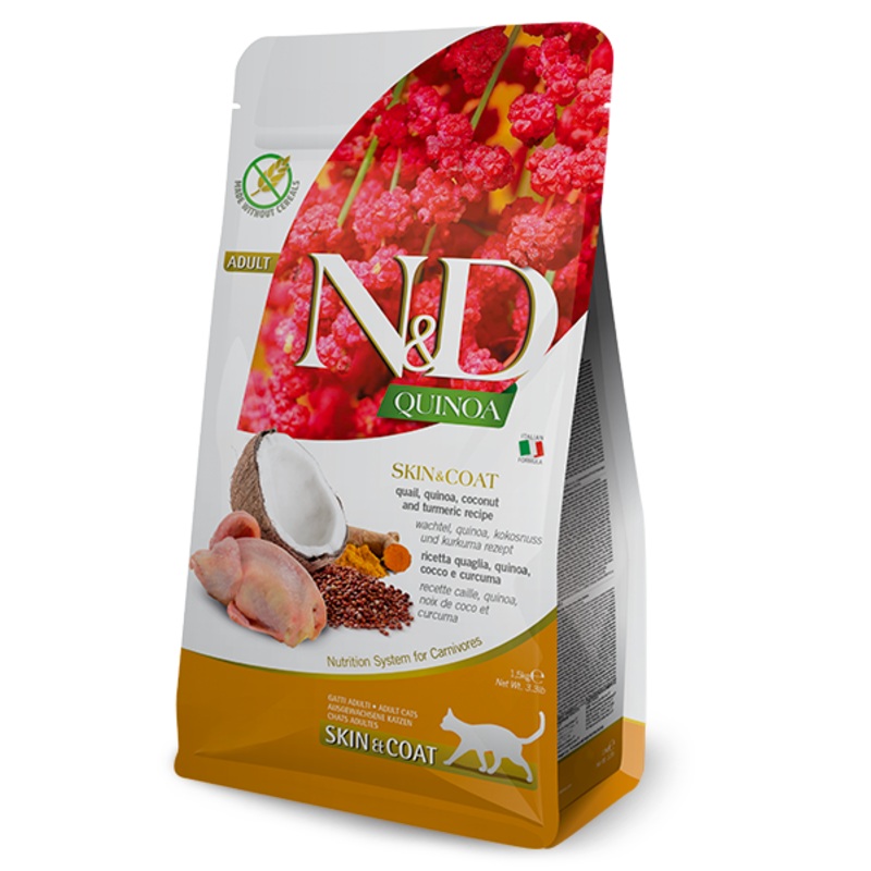 Farmina N&D Quinoa Functional Skin & Coat Quail Adult Cat Food - 3.3lb