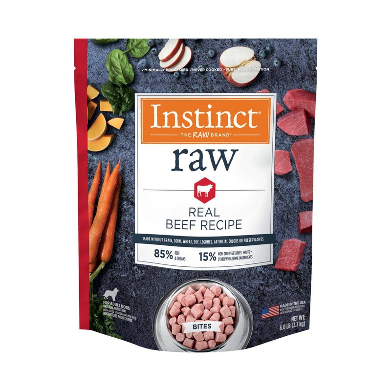 Instinct Raw Frozen Bites Adult Dog Food Real Beef - 6lb
