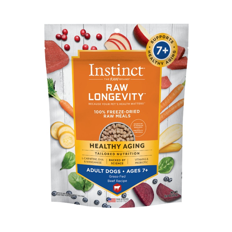 Instinct Raw Longevity Freeze Dried Bites Adult 7+ Dog Food Beef - 5oz