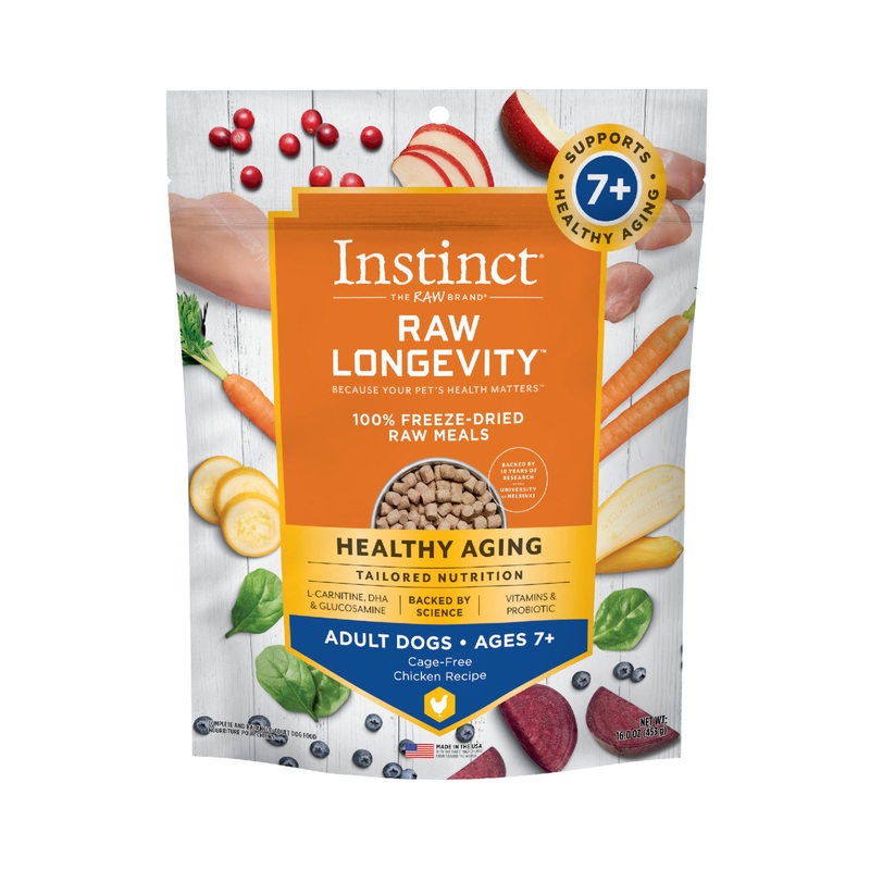 Instinct Raw Longevity Freeze Dried Bites Adult 7+ Dog Food Chicken - 16oz