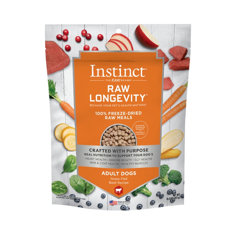 Instinct Raw Longevity Freeze Dried Bites Adult Dog Food Beef - 16oz