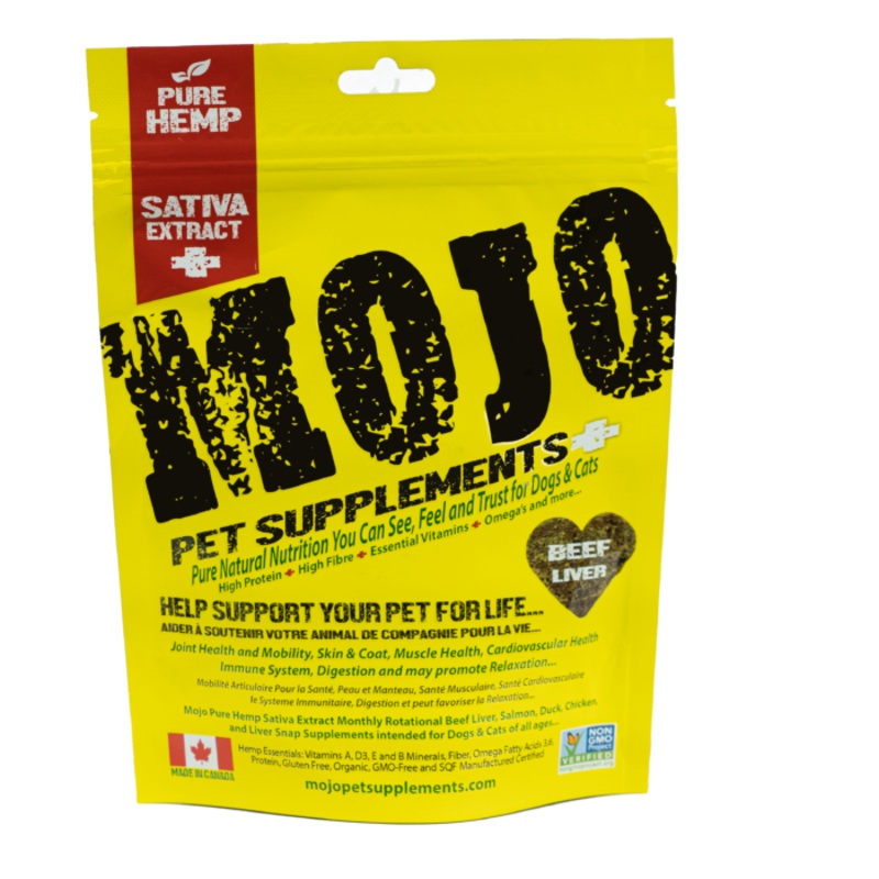 Mojo Pet Supplements Full-Spectrum Hemp Sativa Chewable Tablets Beef Liver - 186g
