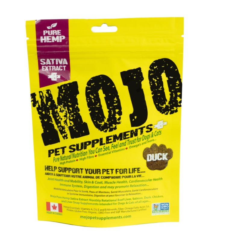 Mojo Pet Supplements Full-Spectrum Hemp Sativa Chewable Tablets Duck - 116g