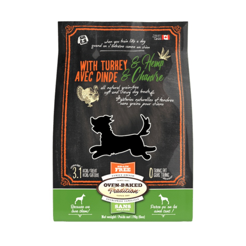 Oven Baked Tradition All Natural Treats For Dogs - Turkey & Hemp - 6oz