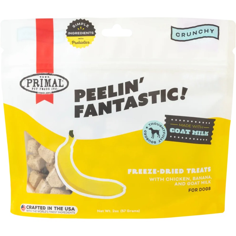 Primal Freeze Dried Raw Dog Treats Peelin Fantastic Chicken, Banana & Goat Milk - 2oz