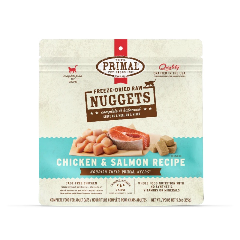 Primal Freeze Dried Raw Nuggets Cat Food Chicken & Salmon Recipe - 5.5oz