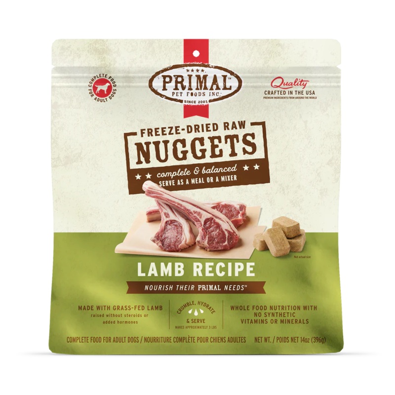 Primal Freeze Dried Raw Nuggets Dog Food Lamb Recipe - 5.5oz