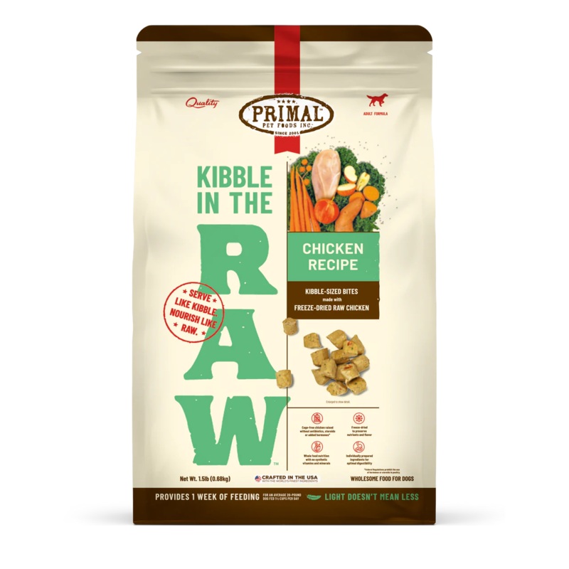 Primal Kibble in the Raw Dog Food Chicken Recipe - 1.5lb