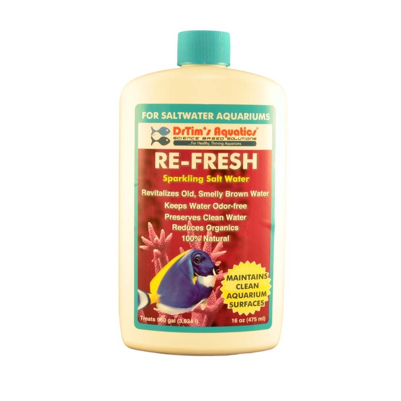 DrTims Aquatics Re-Fresh for Clean Surfaces & Water for Saltwater 16oz
