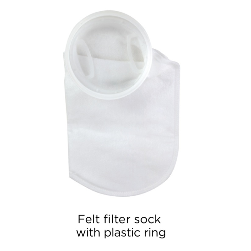 Simplicity 200 Micron Mesh Filter Sock with Plastic Ring - 7 inch x 16 inch
