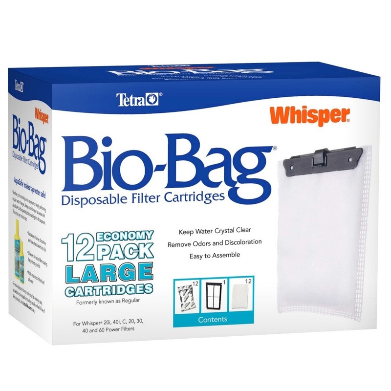 Tetra Whisper Bio-Bag Cartridge Unassembled Large - 12pk