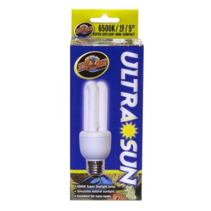 Zoo Med 6,500K Ultra Sun Mini Compact Fluorescent Lamp- 10W