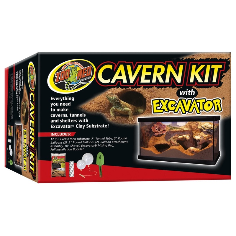 Zoo Med Cavern Kit with Excavator Clay Burrowing Substrate