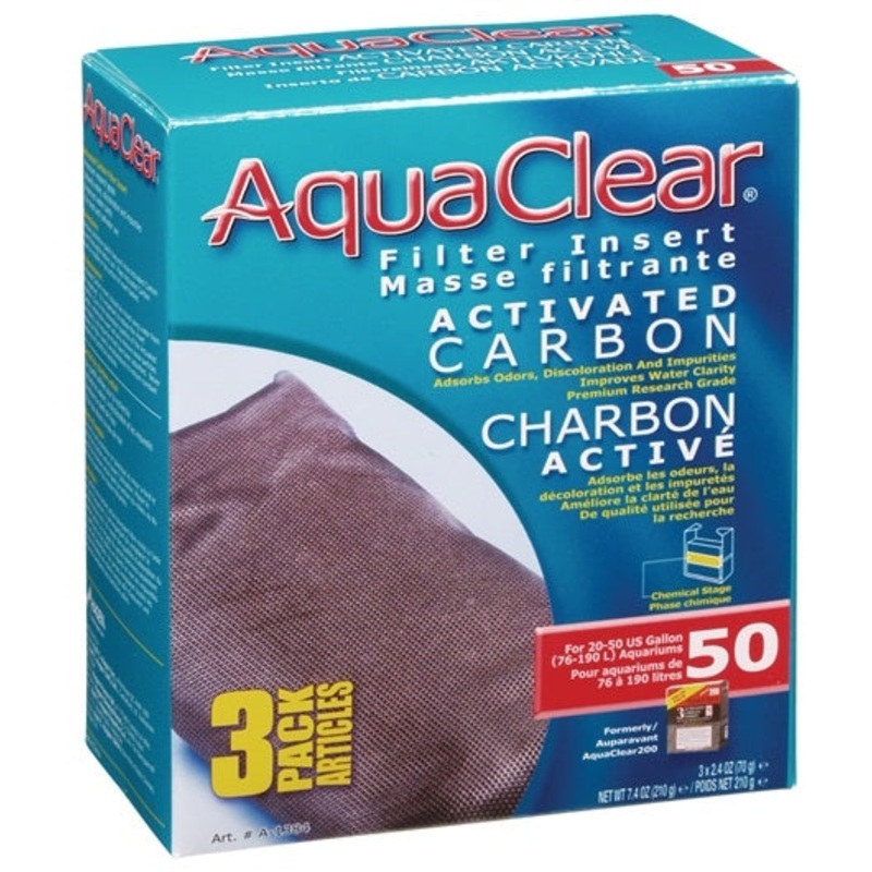 AquaClear 50 Activated Carbon Filter Insert - 3 pack