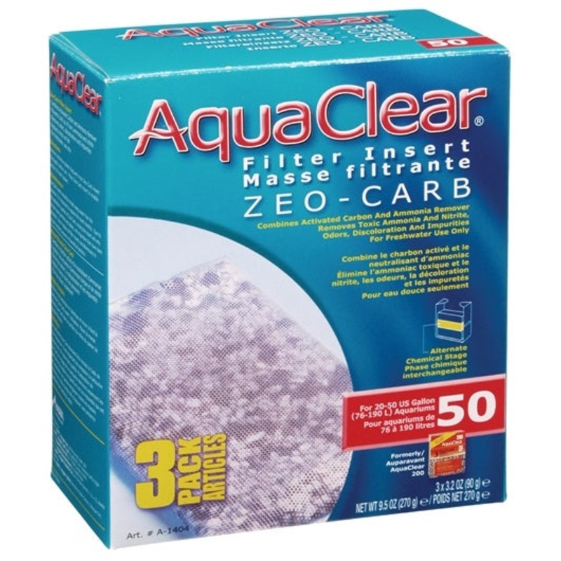 AquaClear 50 Zeo-Carb Filter Insert - 3 pack
