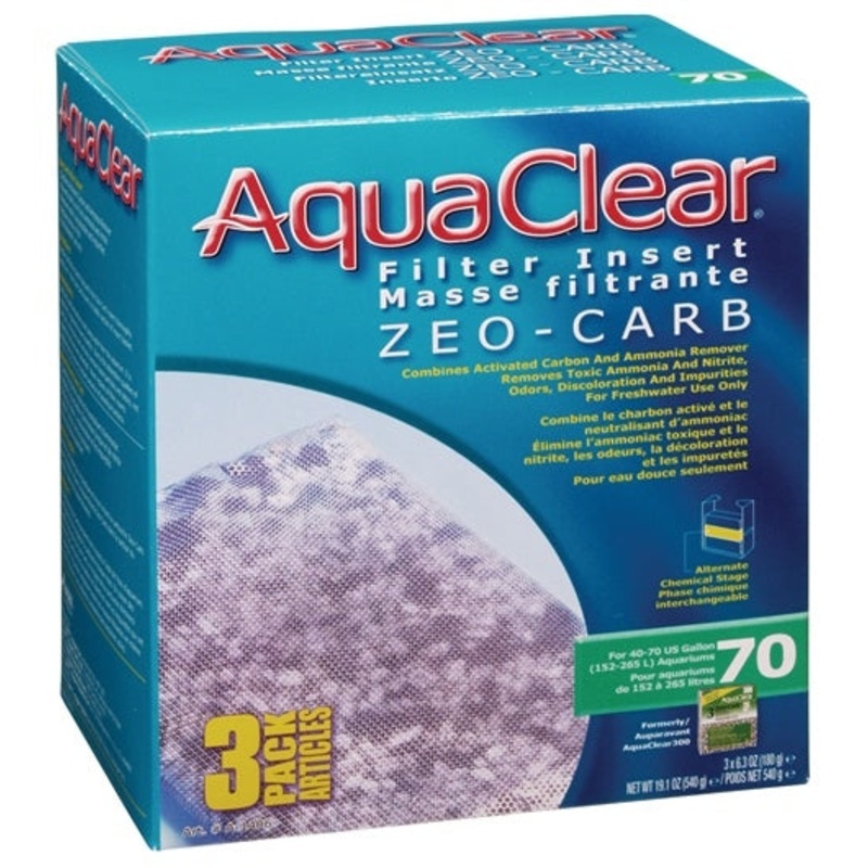 AquaClear 70 Zeo-Carb Filter Insert - 3 pack
