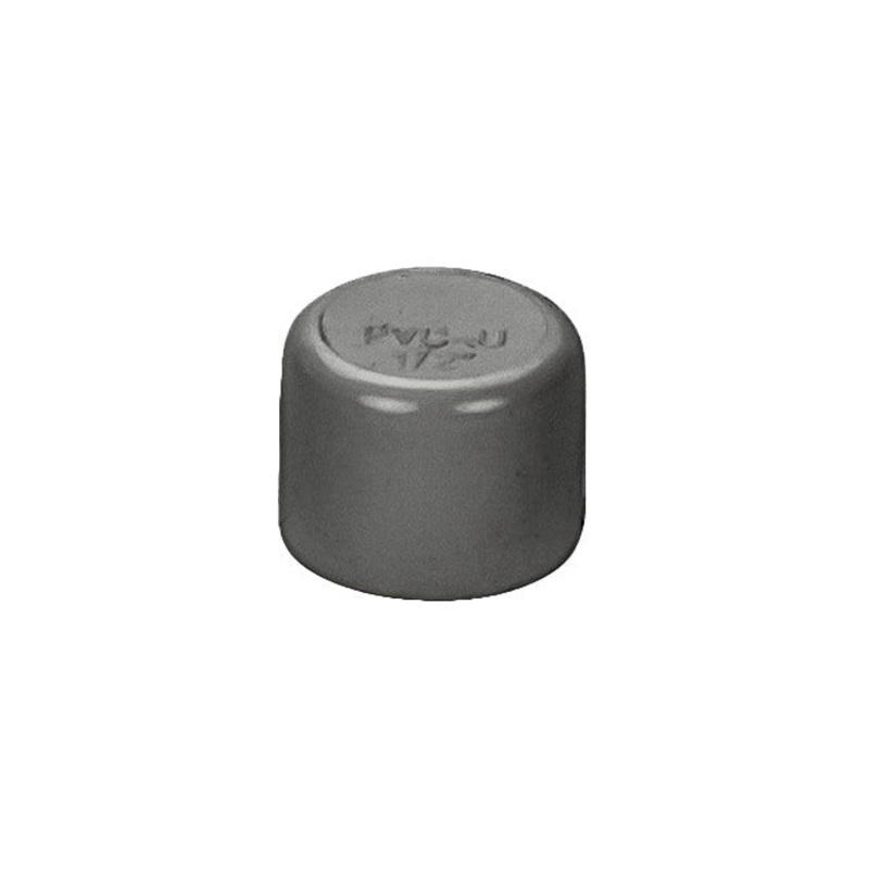 PVC End Cap Schedule 80 Slip - 1/2 Inch Grey