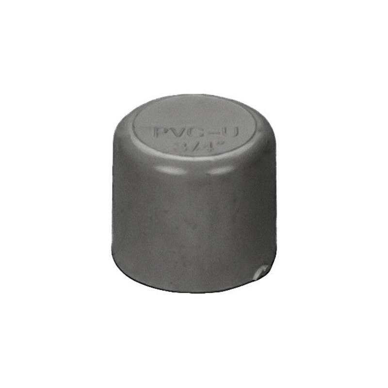 PVC End Cap Schedule 80 Slip - 3/4 Inch Grey