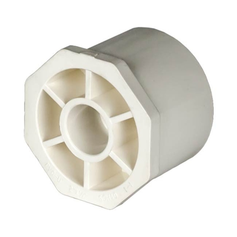 PVC Reducer Bushing - Schedule 40 - White - Spigot x Socket - 2 Inch to 1/2 Inch