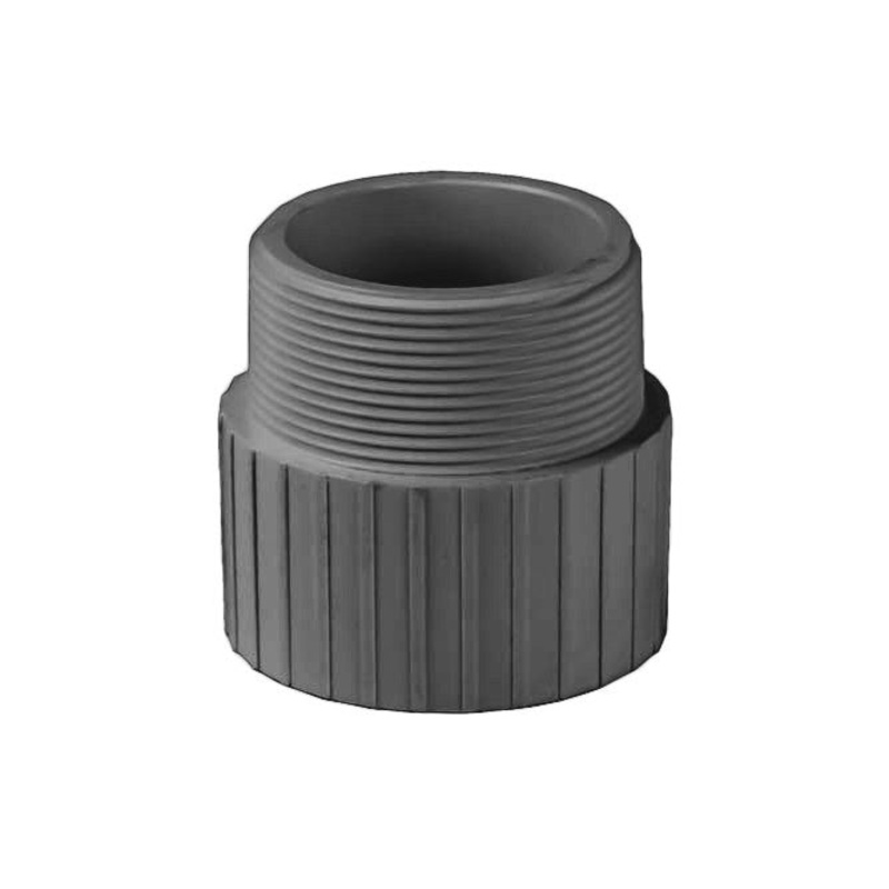 PVC Male Adapter Schedule 80 SxT - 1 1/2 Inch Grey