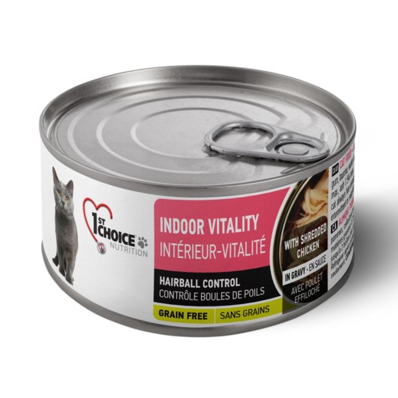 1st Choice Nutrition Hairball Control Shredded Chicken Adult Wet Cat Food - 85g