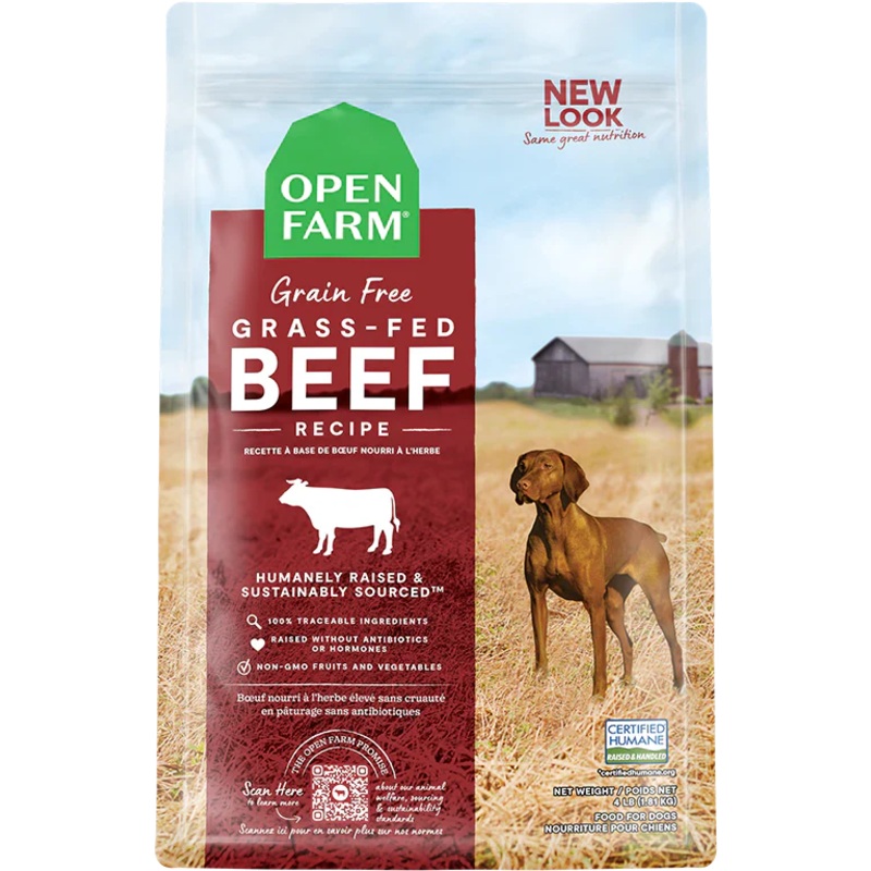 Open Farm Grass Fed Beef Grain Free Dry Dog Food - 4lb