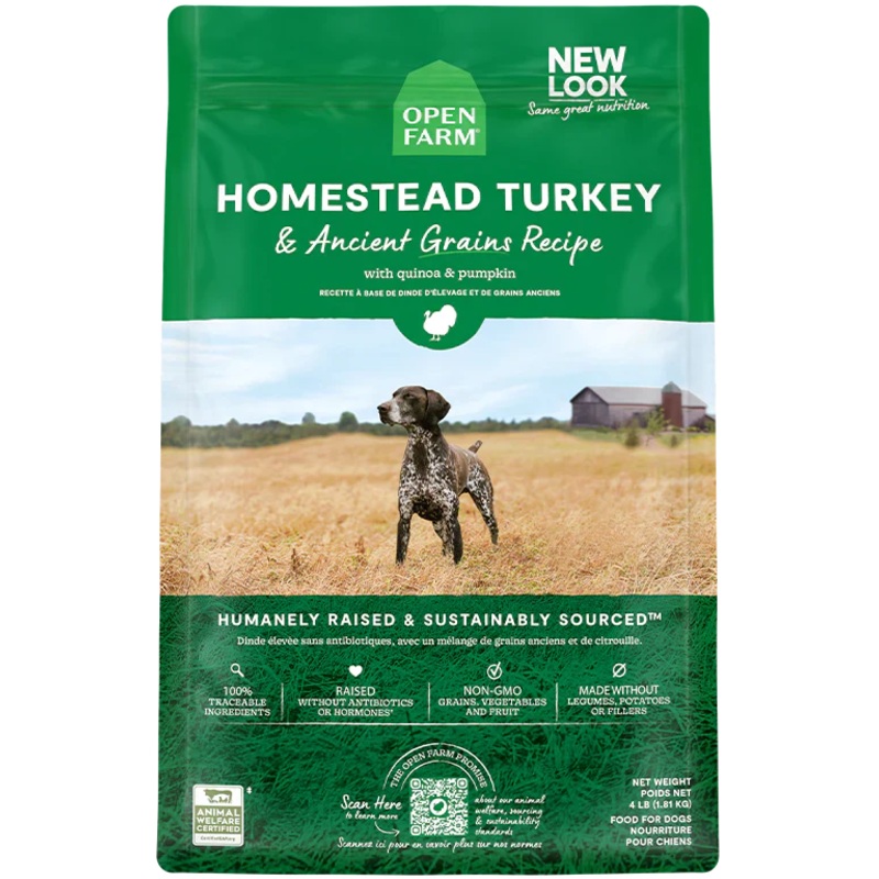 Open Farm Homestead Turkey & Ancient Grains Dry Dog Food - 4lb