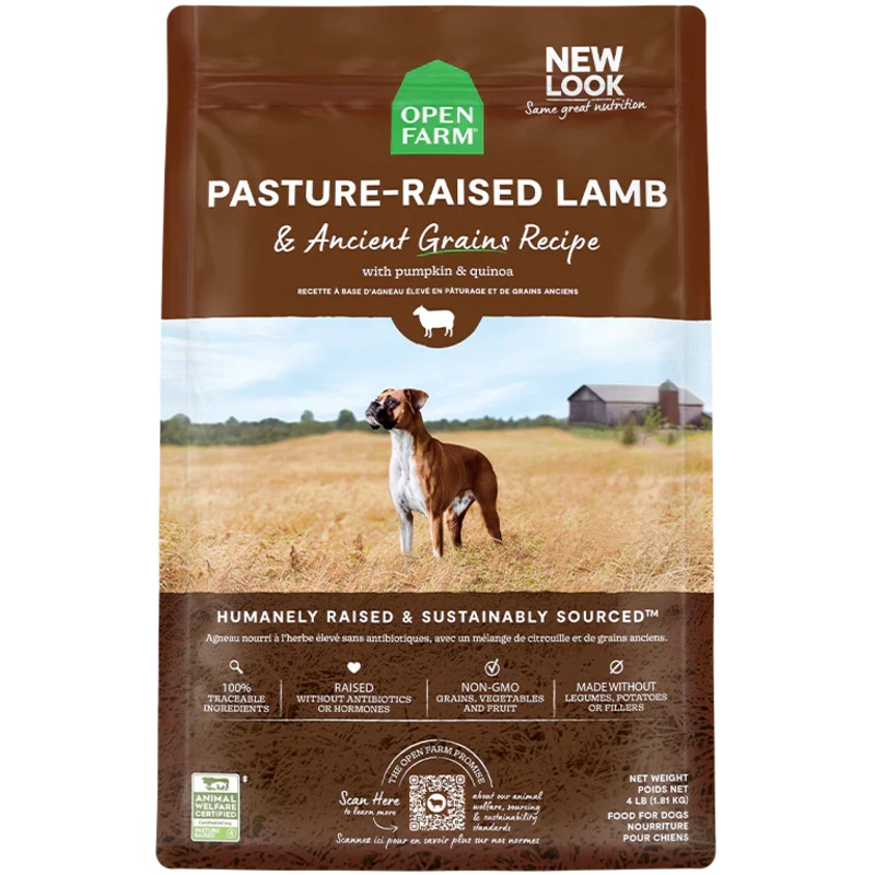 Open Farm Pasture Raised Lamb & Ancient Grains Dry Dog Food - 4lb