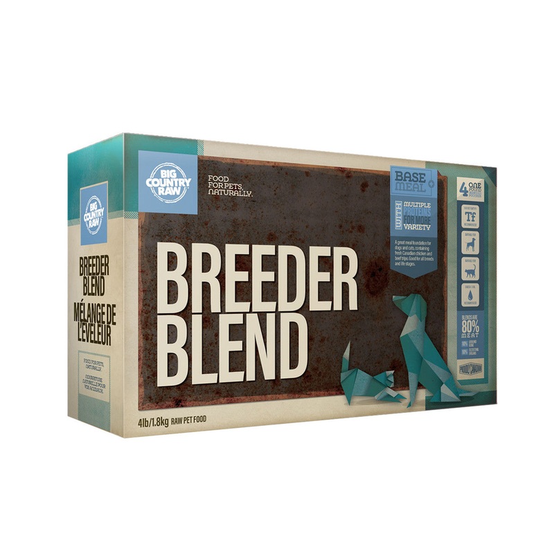 Big Country Raw Breeder Blend Chicken Carton Raw Frozen Dog Food - 4lb