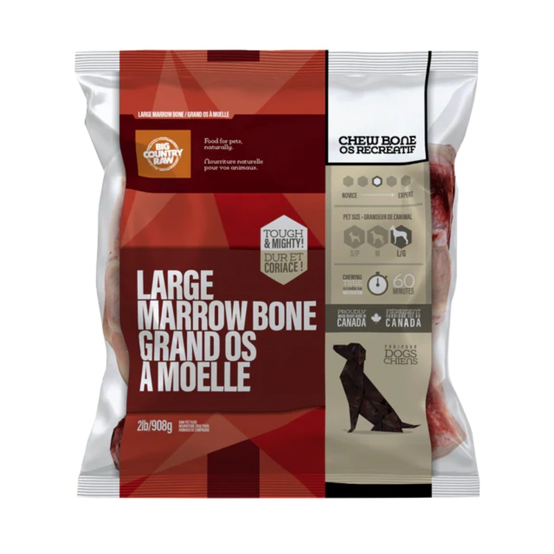 Big Country Raw Frozen Large Marrow Bone for Dogs - 2lb