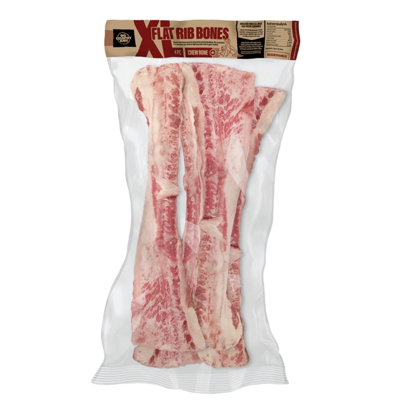 Big Country Raw Frozen XL Flat Rib Bone - 4 Pieces