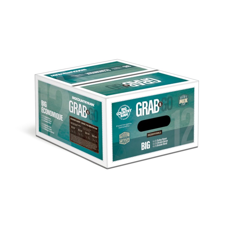 Big Country Raw Grab N Go Big Raw Frozen Dog Food - 12lb