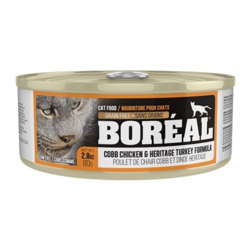 Boreal Cobb Chicken and Heritage Turkey Wet Cat Food Can - 80g