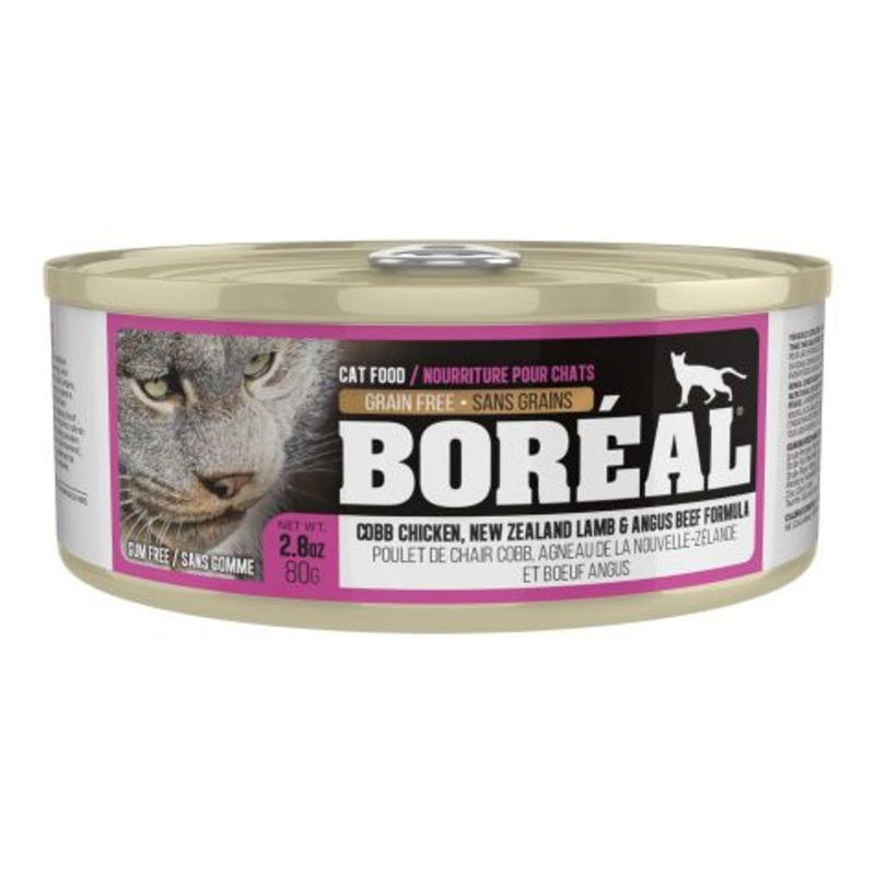 Boreal Cobb Chicken, New Zealand Lamb & Angus Beef Wet Cat Food Can - 80g