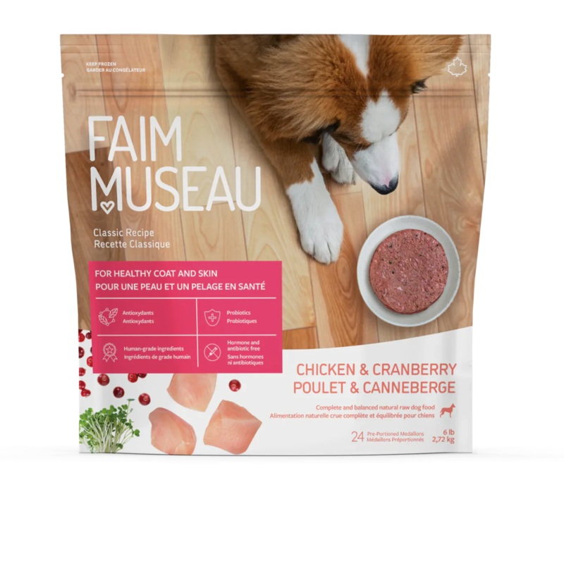 Faim Museau Chicken & Cranberry Raw Frozen Dog Food - 6lb