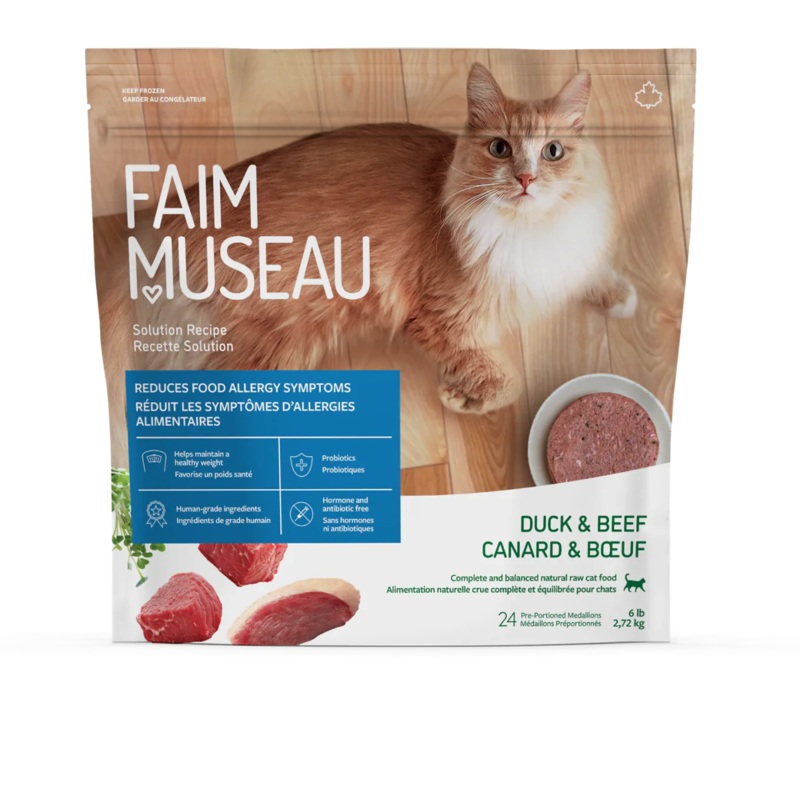 Faim Museau Duck & Beef Raw Frozen Cat Food - 6lb