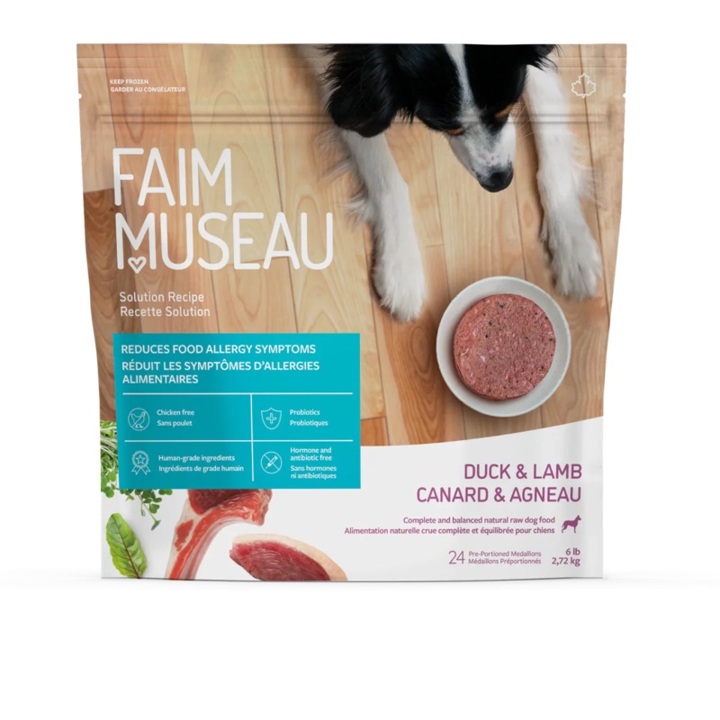 Faim Museau Duck & Lamb Raw Frozen Dog Food - 6lb