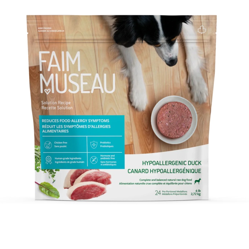 Faim Museau Hypoallergenic Duck Raw Frozen Dog Food - 6lb