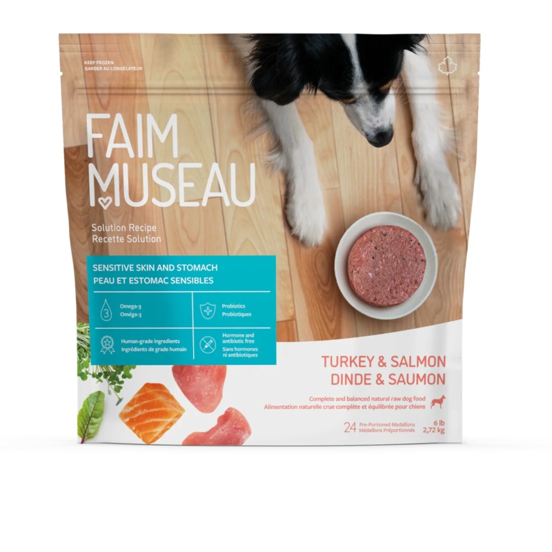 Faim Museau Turkey & Salmon Raw Frozen Dog Food - 6lb
