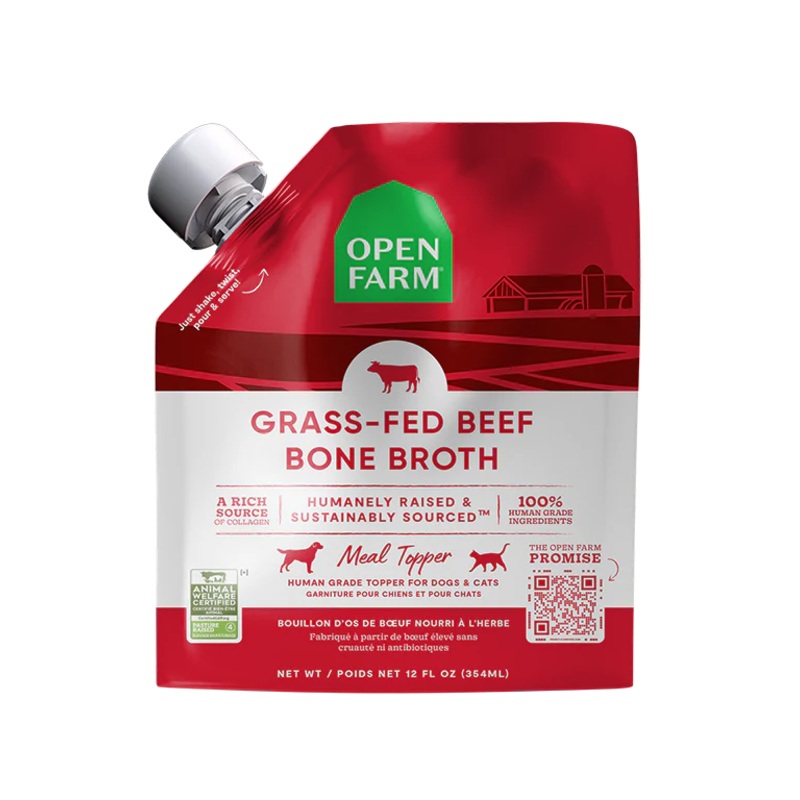 Open Farm Grass Fed Beef Bone Broth For Dogs & Cats - 12oz