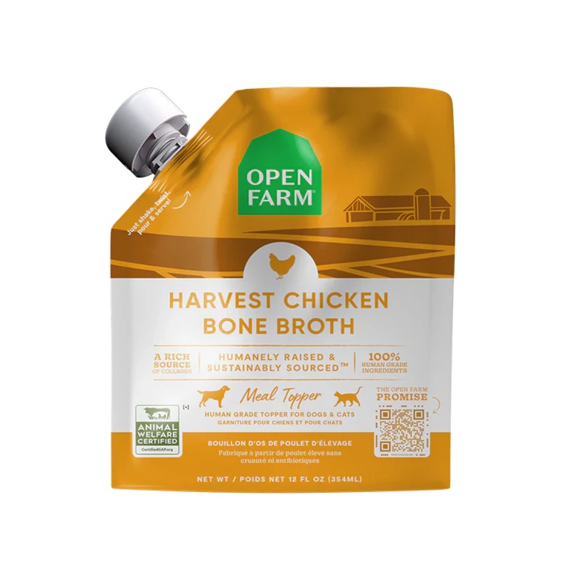 Open Farm Harvest Chicken Bone Broth For Dogs & Cats - 12oz
