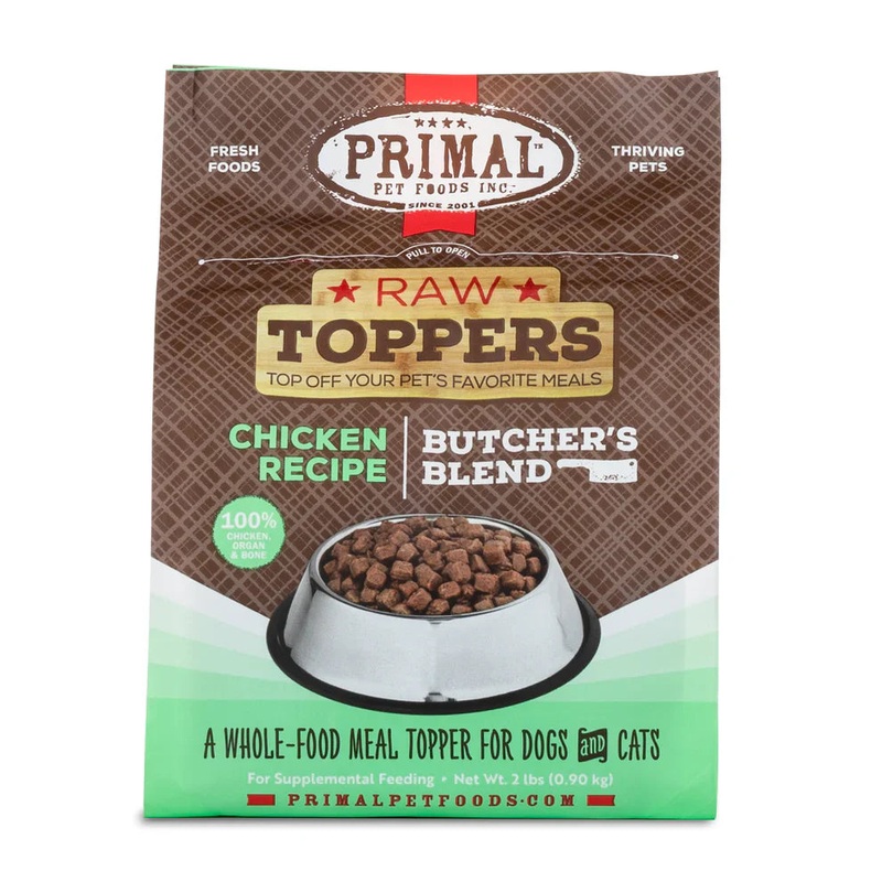 Primal Butchers Blend Chicken Recipe Raw Frozen Toppers for Cats & Dogs - 2lb