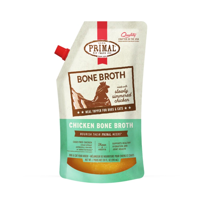 Primal Frozen Bone Broth Chicken Recipe for Cats & Dogs - 20oz