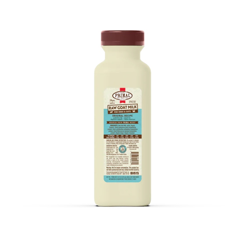 Primal Frozen Raw Goat Milk Original Recipe for Cats & Dogs - 16oz