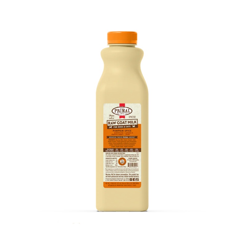 Primal Frozen Raw Goat Milk Pumpkin Spice Recipe for Cats & Dogs - 32oz
